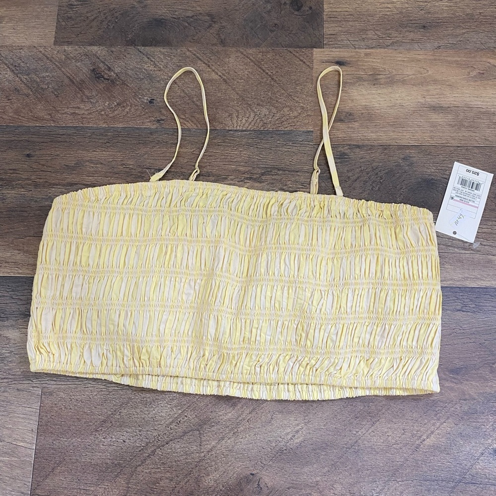 A New Day Yellow Striped Crop Top - Picture 2 of 5